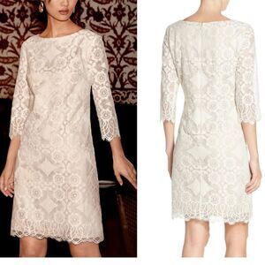 Eliza J Shift Dress Scallop Hems 10